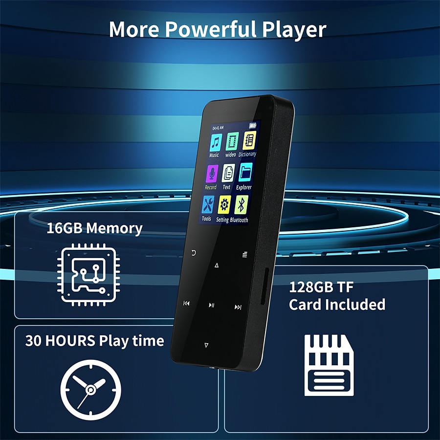 16GB 1.8 inch Met Bluetooth 5.0 MP3 Speler Full Touch Screen  MP4 Player Muziekspeler Met Ingebouwde speaker Fm Radio Recorder Video 2025 - $31.99 –P6