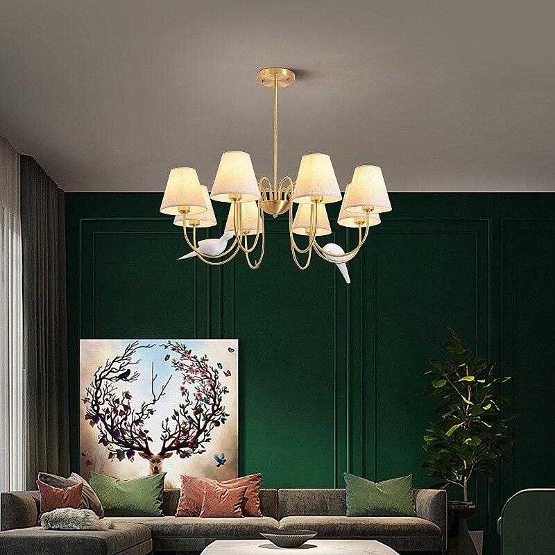 lampadario sputnik vintage in ottone dorato a 6/8/10 luci paralume unico in tessuto svasato durante la luce lampada da soffitto a collo di cigno in metallo unica per soggiorno corridoio-rame del 2025 a $601.99 –P3