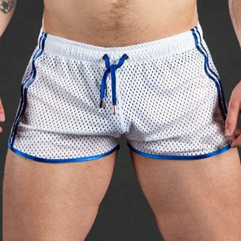Men's Shorts Sunday Shorts Sports Going out Weekend Running Casual Drawstring Elastic Waist Striped Knee Length Gymnatics Activewear Black White Micro-elastic 2025 - $15.49 –P13