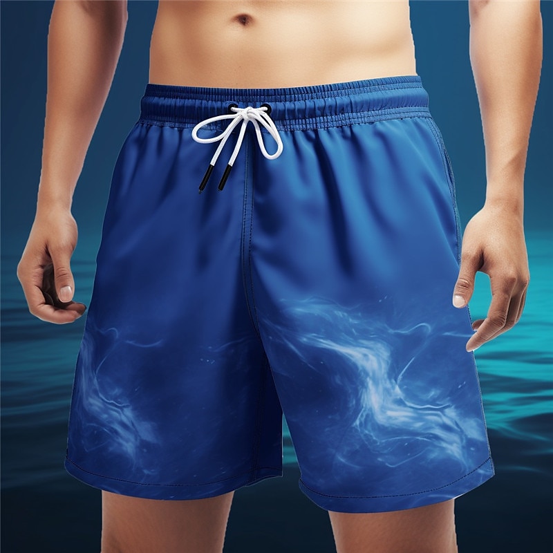 Homens Gradiente oceano Shorts de Natação Bermuda de Surf Calção de Banho Cintura Média Havaiana Casual Feriado Praia Com Cordão com forro de malha Cintura elástica Designer Roupa de 2025 por $17.99 –P1