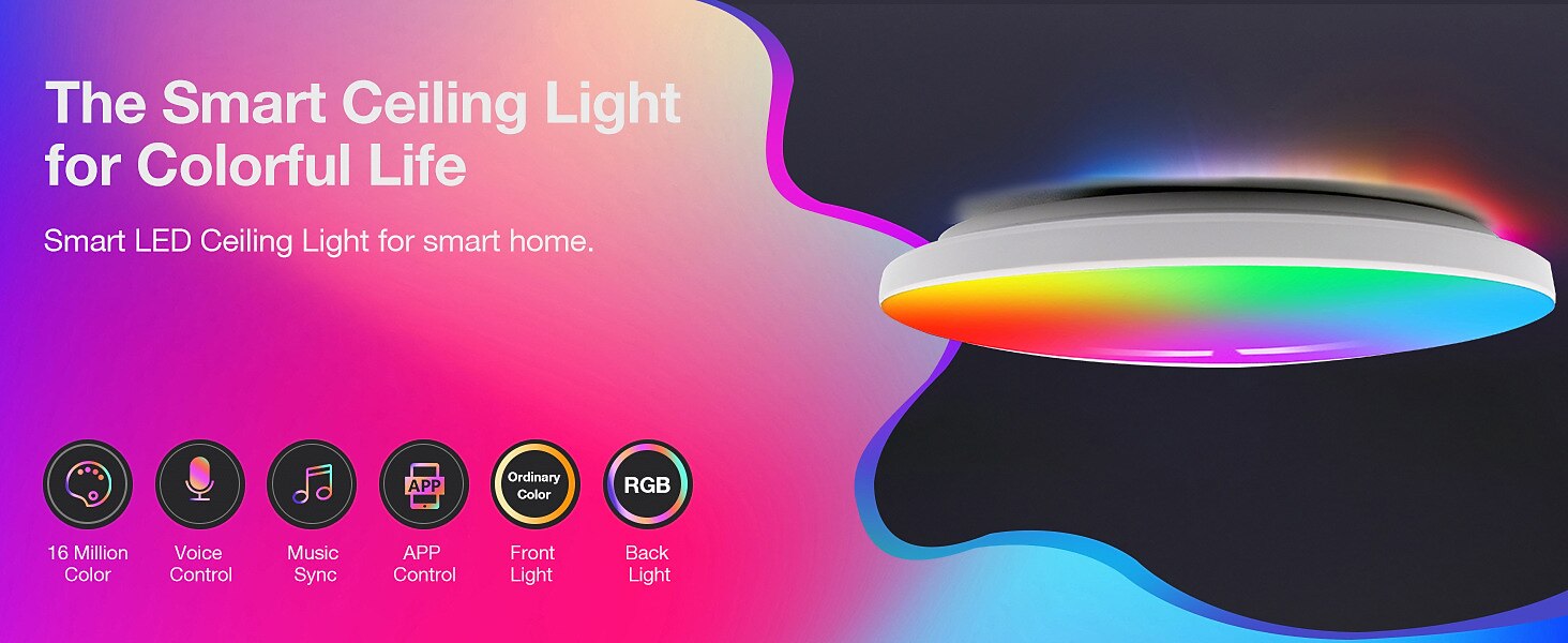 LED Slimme Licht Tuya Slim RGBCW Plafondlamp Super Bo Slaapkamer en Woonkamer APP Spraak Gecontroleerde Wifi LED Plafondlamp 30 cm Diameter 2025 - $38.99 –P1