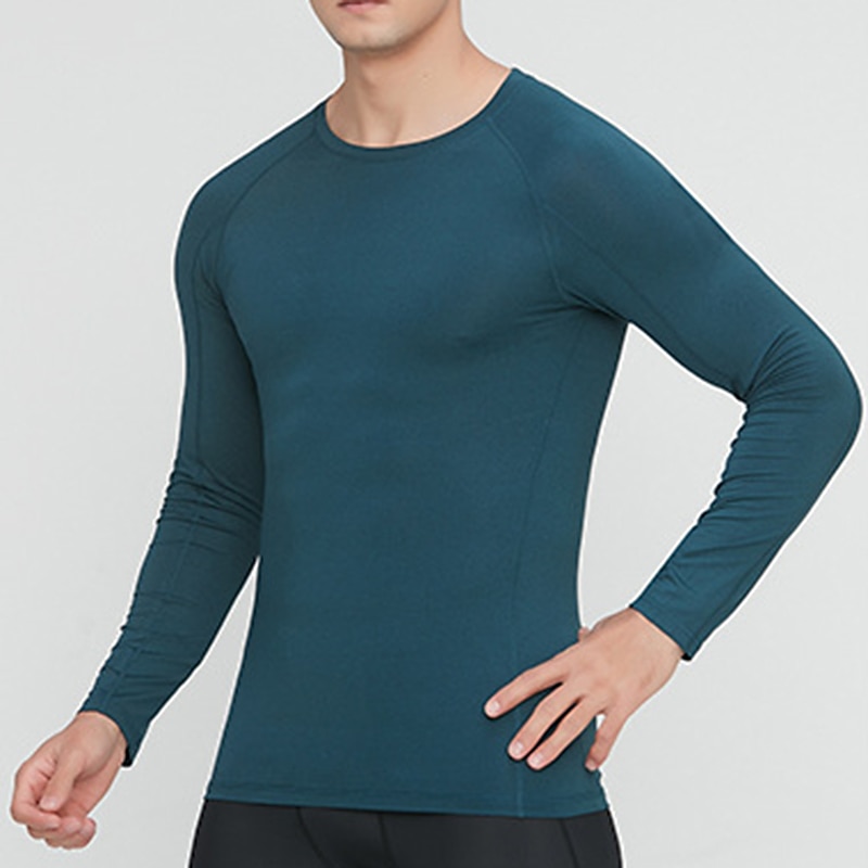 Per uomo maglietta Maglia da palestra Maglia a compressione Camicia fitness Top da uomo Girocollo Manica lunga Sportivo Da mare Per uscire Casual / quotidiano Asciugatura rapida Traspirazione del del 2025 a $15.49 –P17
