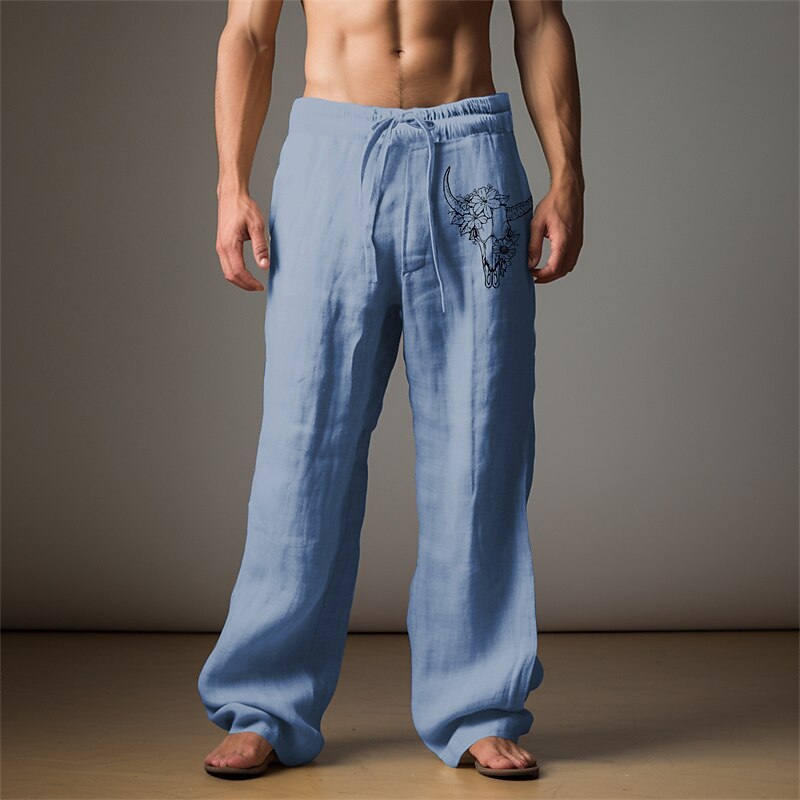 Herren Grafik Das Vieh Hosen Hose Mittlere Taille Lässig Urlaub Alltagskleidung Ausgehen Frühling Herbst Leicht Braun Blau Grün 2025 - $25.99 –P6