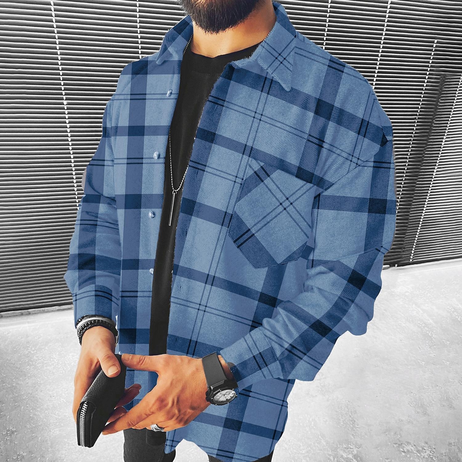 Per uomo Camicia di flanella Giacca camicia Sopracamicia Tartan Streetwear Quotidiano Marrone Grigio scuro Manica Lunga Collo ripiegato Primavera & Autunno Abbigliamento Bottonato del 2025 a $31.99 –P2