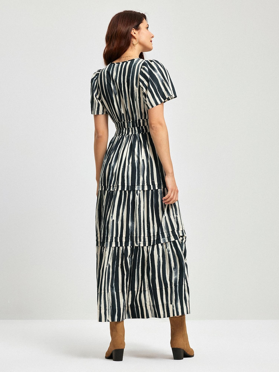 Cotton Chic Short Sleeve Striped Maxi Skirt 2025 - $68.99 –P6