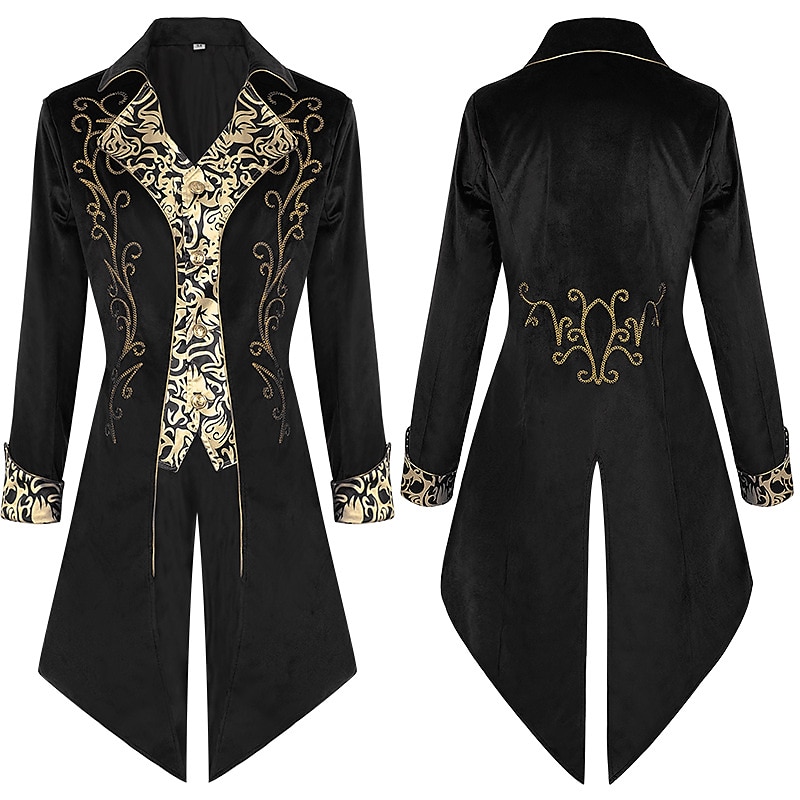 Punk & Gotico Medievale Steampunk Cappotto Trench Abbigliamento esterno Principe Medico della peste Nobile Tinta unita Per uomo Reale Stile Steampunk Carnevale Mascherata Festa / Sera Adulti Cappotto del 2025 a $55.99 –P3