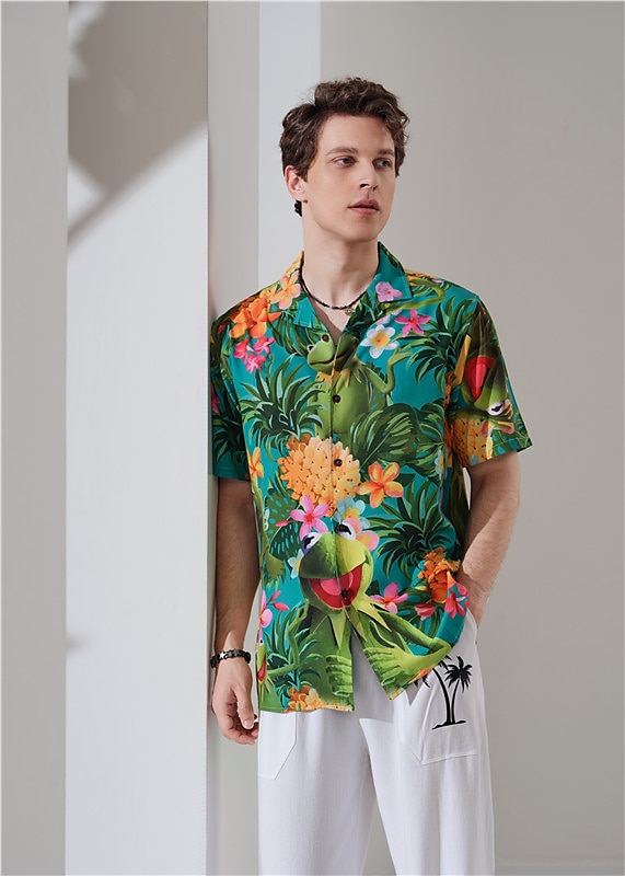 Herren Blumen Ananas Frosch Hemd Hawaiihemd Sommerhemd Aloha-Shirt Kurzarm Hemd Umlegekragen Hawaiianisch Designer Brautkleider schlicht Outdoor Strasse Casual Rot grün Olivgrün Rosa 3D-Druck S M L 2025 - $24.99 –P3