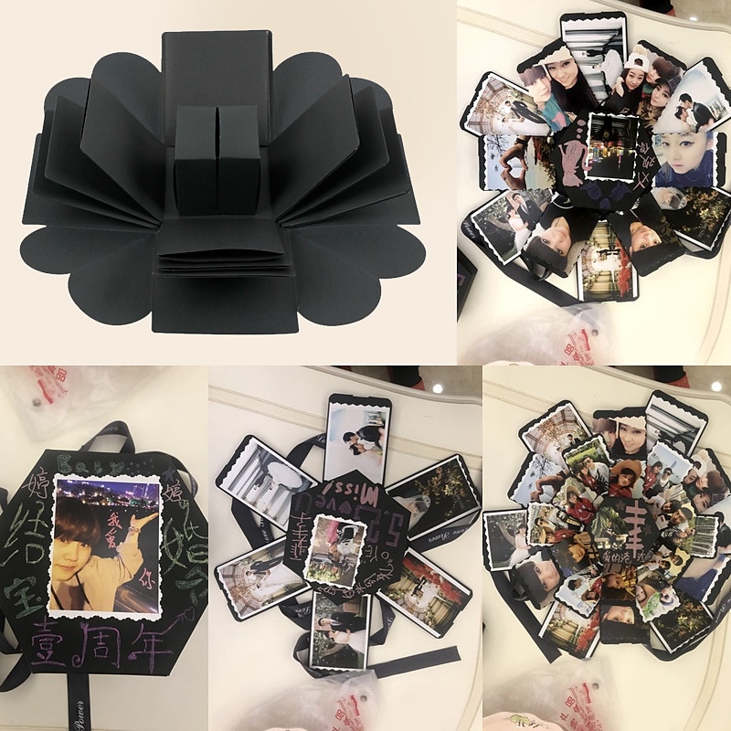 čtyřúhelníkové překvapení exploze box kutilství ruční práce kreativní fotoalbum pár dárek den valentýna 2025 - $19.99 –P4
