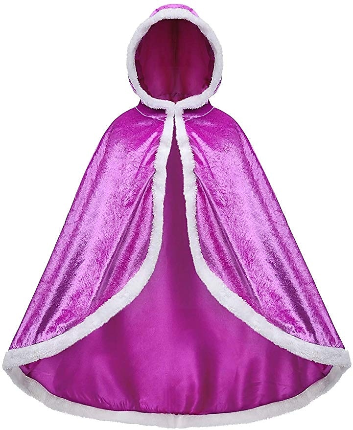 Princess Fairytale Elsa Cloak Girls' Movie Cosplay A-Line Slip Purple Yellow Fuchsia Dress Shawl Christmas Masquerade World Book Day Costumes 2025 - $28.99 –P6