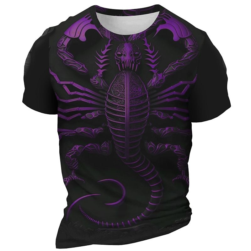 Homens Gráfico Escorpião Camiseta Manga Curta Camiseta Impressão 3D Gola Redonda Camisa Diário Designer Retro Vintage Esportes Feriado Para Noite Roxo Marron Cinzento Primavera Verão Roupa S M L XL de 2026 por $22.99 –P2