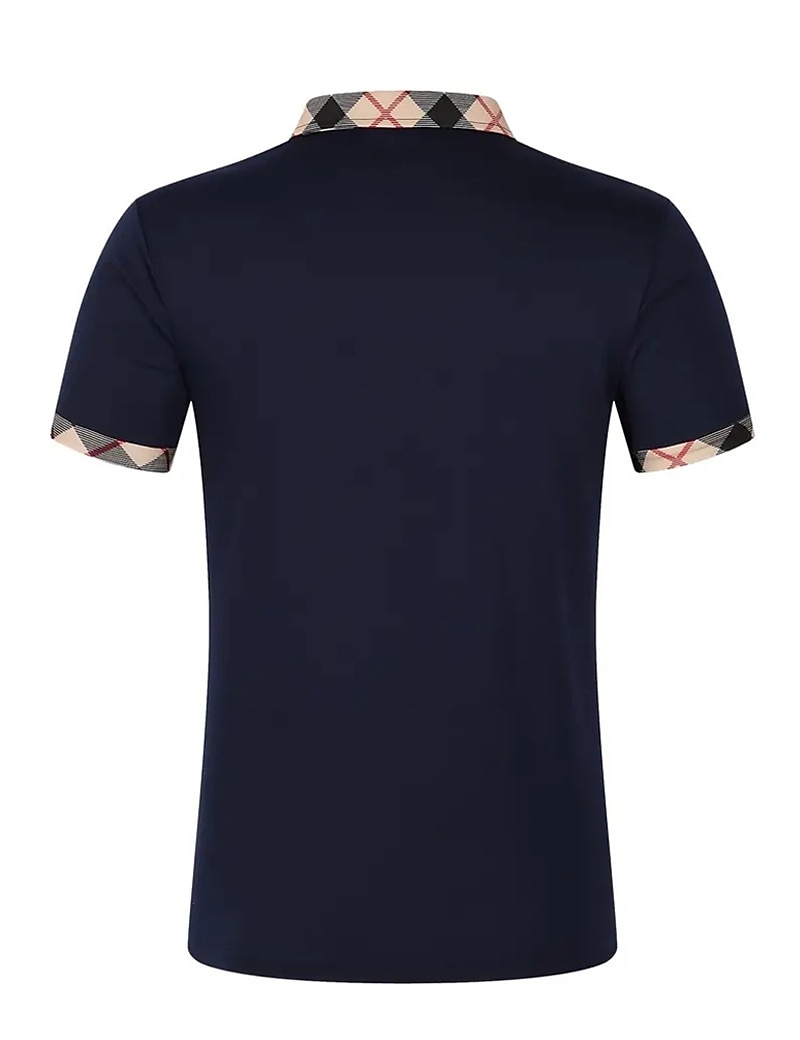 Men's Polo Shirts Button Up Polos Casual Holiday Lapel Short Sleeve Fashion Basic Plaid Color Block Patchwork Summer Regular Fit White Polo Shirts 2026 - $17.99 –P9