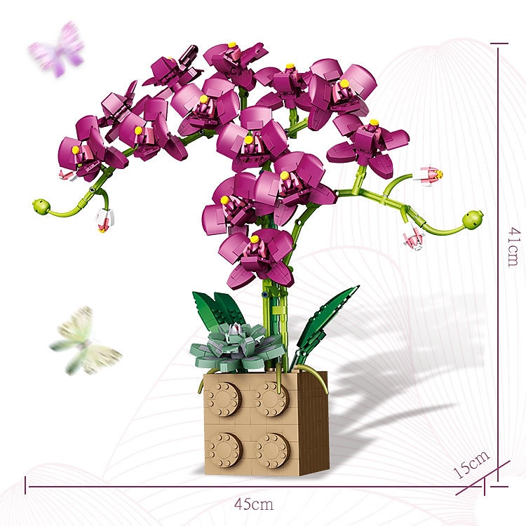 presentes de dia das mulheres presente de dia dos namorados compatível com le-go rose bloco de construção enfeites de flores g5010 bloco de construção borboleta orquídea bonsai buquê presentes de dia de 2025 por $74.99 –P8