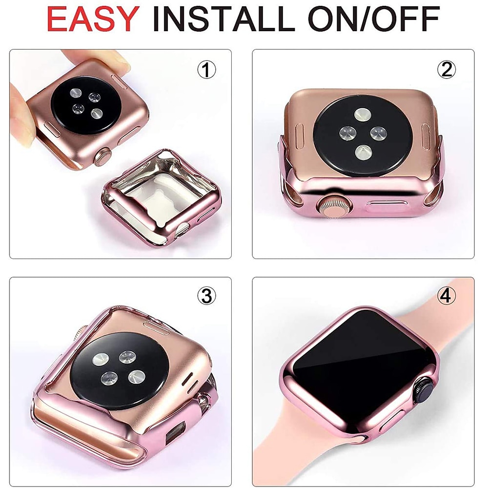 מארז שעון 6 חבילות עם מגן מסך תואם סדרת Apple Watch 8 7 41 מ"מ 45 מ"מ/ סדרה 6 5 4 se 40 מ"מ 44 מ"מ/ סדרה 3 2 1 38 מ"מ 42 מ"מ סיליקון פגוש עמיד בפני שריטות (מארז בלבד) 2025 - $18.99 –P2