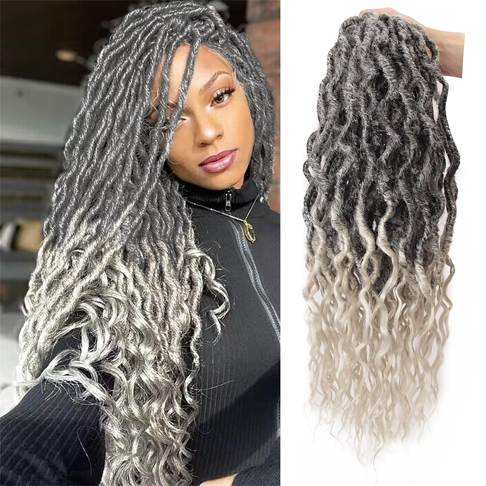 Faux Locs Crochet Hair For Black Women Soft Locs 24 Inch Goddess Crochet Hair Curly Ends Dreadlocks Boho Style Synthetic Braiding Hair Extensions 2025 - $58.99 –P7
