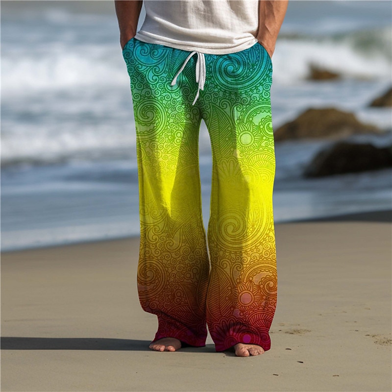 Cachemire Rétro Vintage Homme Impression 3D Pantalon Extérieur Usage quotidien Vêtement de rue Polyester Jaune Rouge Bleu S M L Taille médiale Élasticité Pantalon de 2025 ? $25.99 –P1