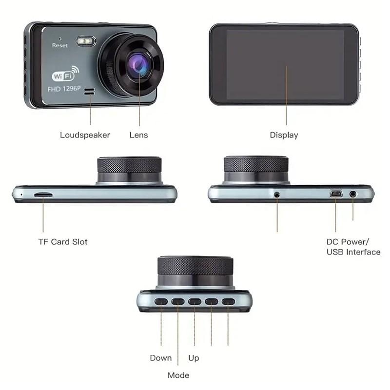 2025年 4 インチダッシュカム 1080p 車 dvr カメラタッチスクリーンデュアルレンズビデオレコーダーサイクル録画ビデオ wifi ドライブレコーダー コレクション – $71.99 –P10