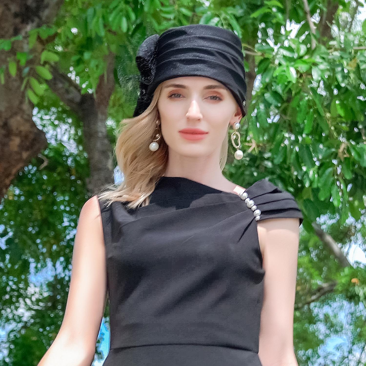 cappelli cappello a secchiello in fibra di seta ghiaccio cappello floscio matrimonio tea party elegante semplice romantico con copricapo in tulle bowknot del 2025 a $34.99 –P8