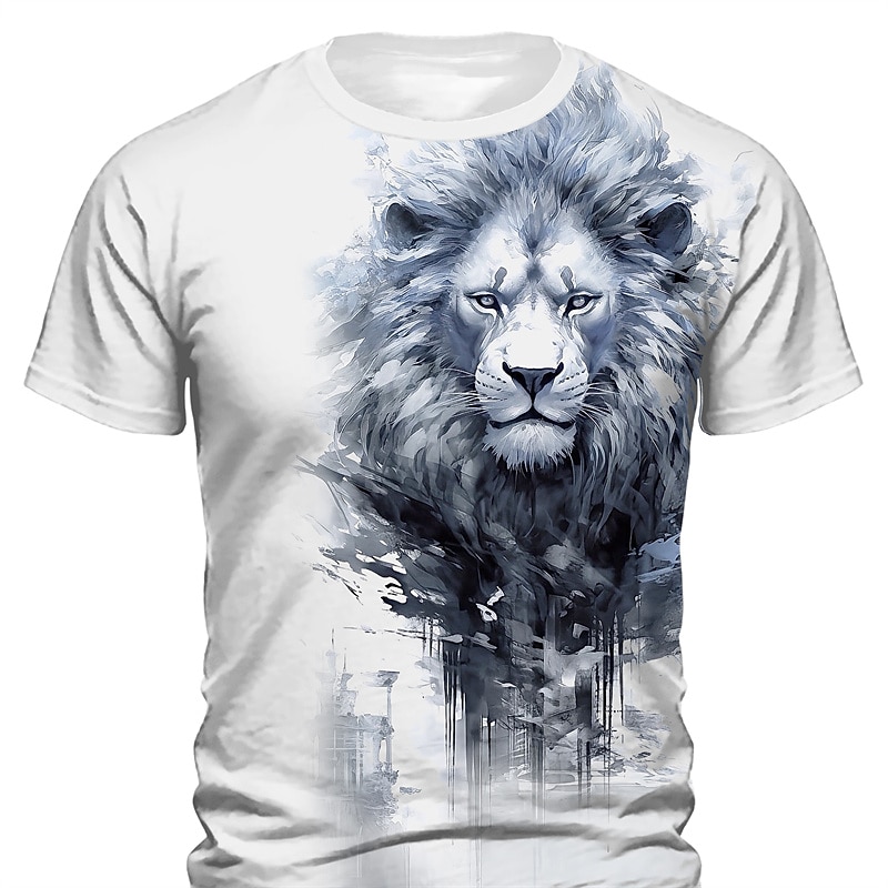 Men's Graphic Animal Lion T shirt Short Sleeve T shirt 3D Print Crew Neck Shirt Daily Designer Retro Vintage Sports Outdoor Holiday Going out Blue Red Green Spring & Summer Clothing Apparel S M L XL 2025 - $17.99 –P1