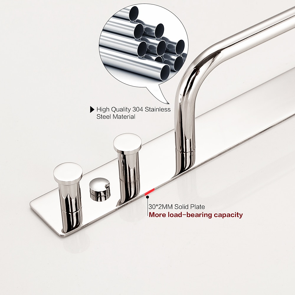 Towel Bar / Robe Hook / Bathroom Shelf New Design / Self-adhesive / Adorable Contemporary / Modern Stainless Steel / Low-carbon Steel / Metal 1PC - Bathroom Single / 1-Towel Bar 2026 - $39.99 –P3