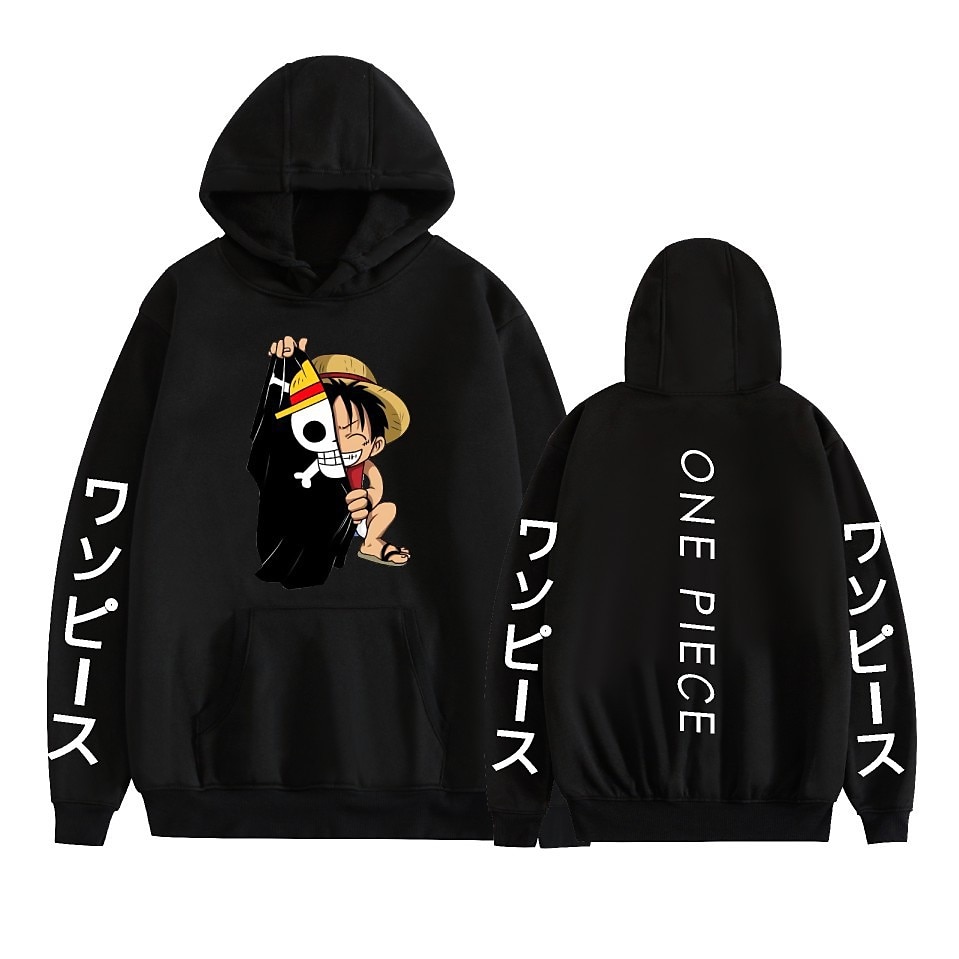 One Piece Monkey D.Luffy Roronoa Zoro Tony Tony Chopper Sweat à capuche Dessin Animé Manga Animé Poche avant Art graphique Pour Couple Homme Femme Adulte Carnaval Mascarade Estampage à chaud Casual de 2025 ? $29.99 –P1