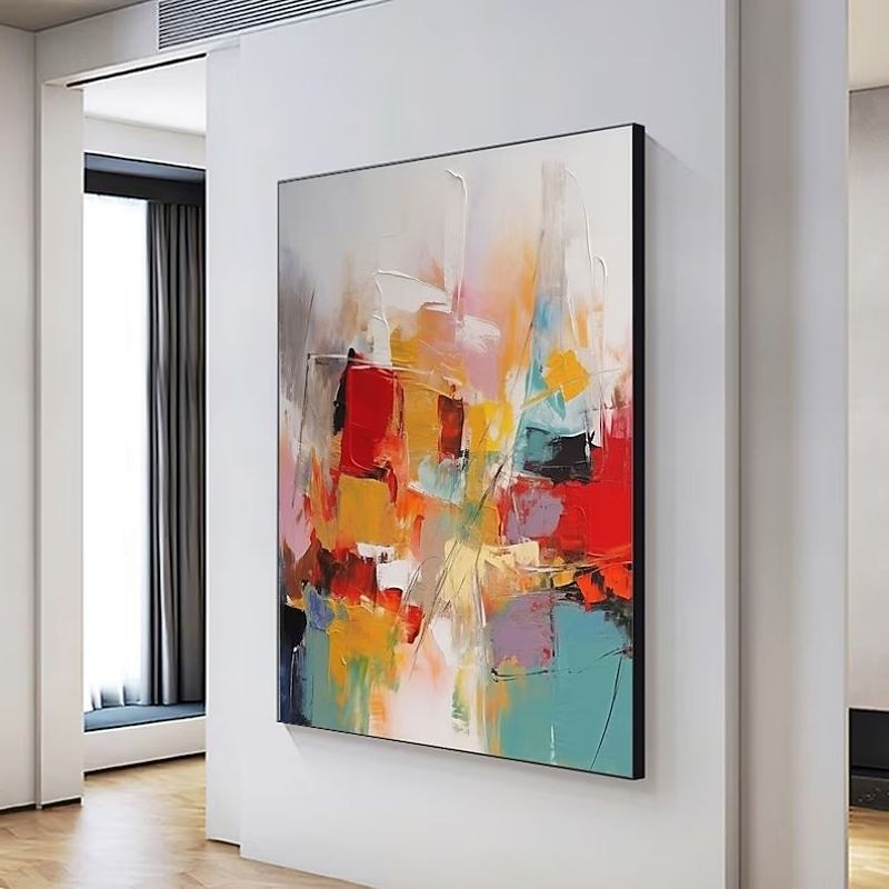 Pintura al óleo hecha a mano, lienzo, arte de la pared, decoración abstracta moderna para decoración del hogar, pintura enrollada sin marco y sin estirar 2026 - $71.99 –P4