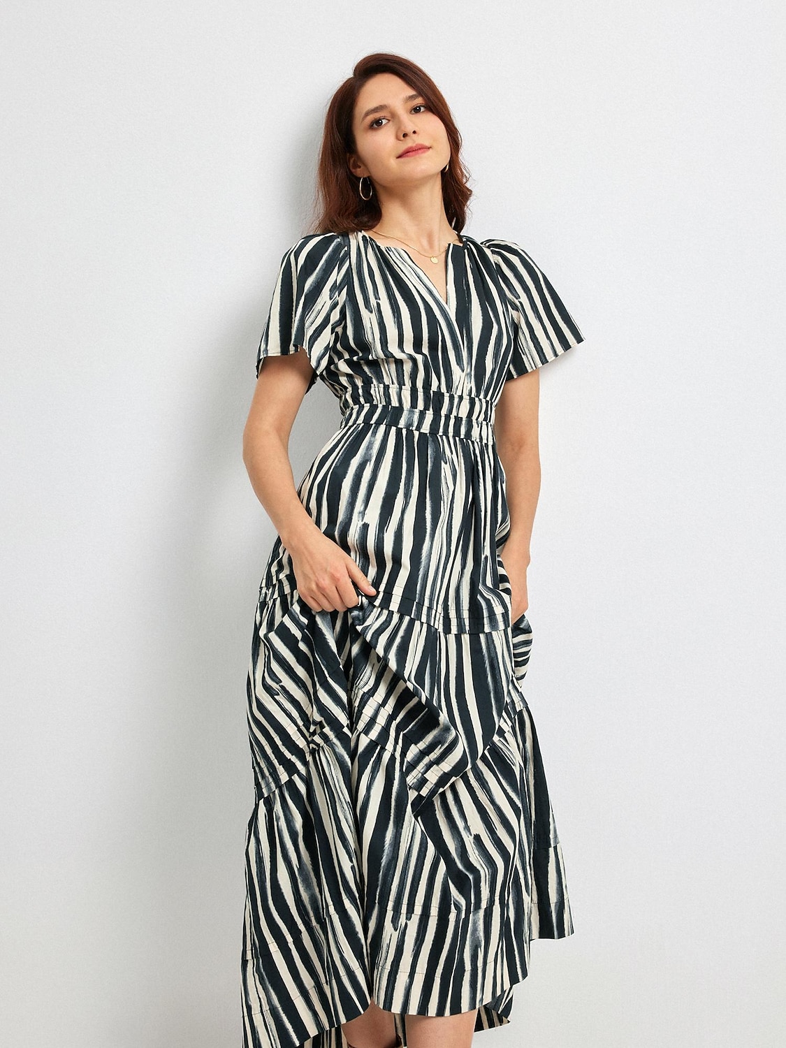 Cotton Chic Short Sleeve Striped Maxi Skirt 2025 - $68.99 –P8