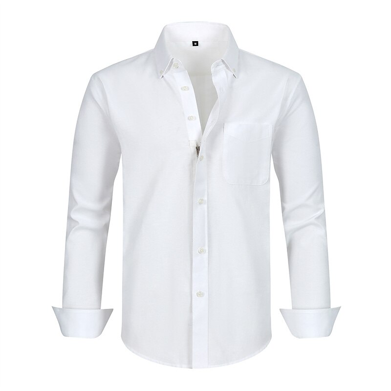 Homme Chemise Chemise habillée Uni Bureau & Carrière Fête de mariage Noir Blanche Rose dragée bleu marine manche longue Revers Printemps & Automne Vêtement Tenue de 2025 ? €34.99 –P2