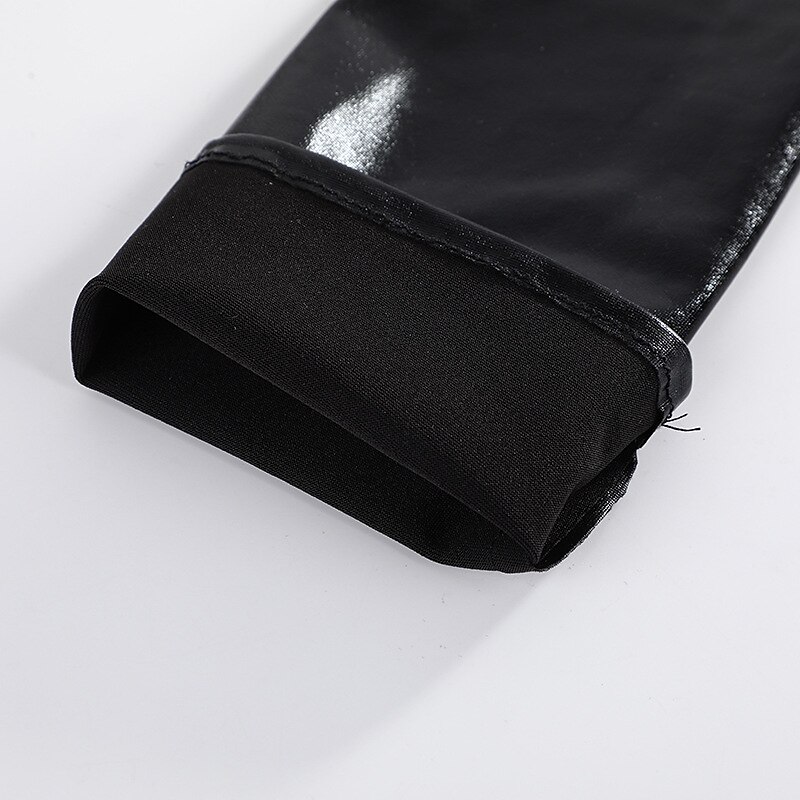 Gants en cuir verni sexy cosplay gants serrés et allongés avec revêtement en cuir brillant gants de performance de danse en tube d'acier ds de 2025 ? $20.99 –P4