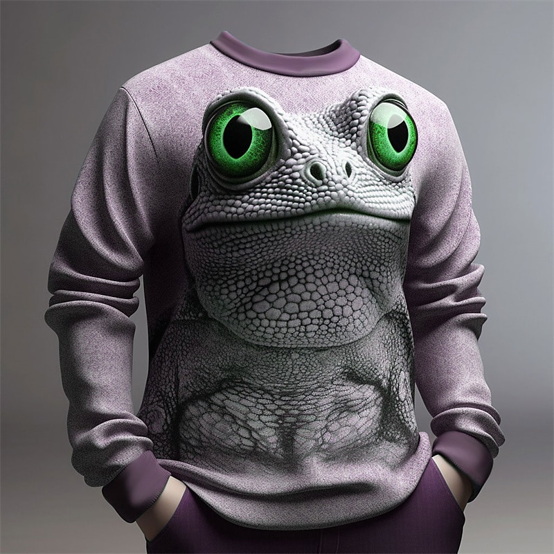 Herr Grafisk Groda Tröjor Pullover-tröja Långärmad Tröja Rund hals Mode Dagligen Ledigt 3D-tryck Semester Helgdag Utekväll Mönster Vår & Höst 2025 - $29.99 –P4