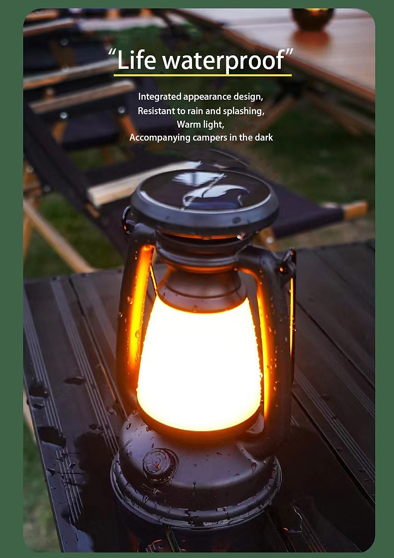 Retro Horse Lantern 3-Color LED Light Stepless Dimming Hanging Solar Rechargeable Outdoor Camping Light 2025 - $8.49 –P10