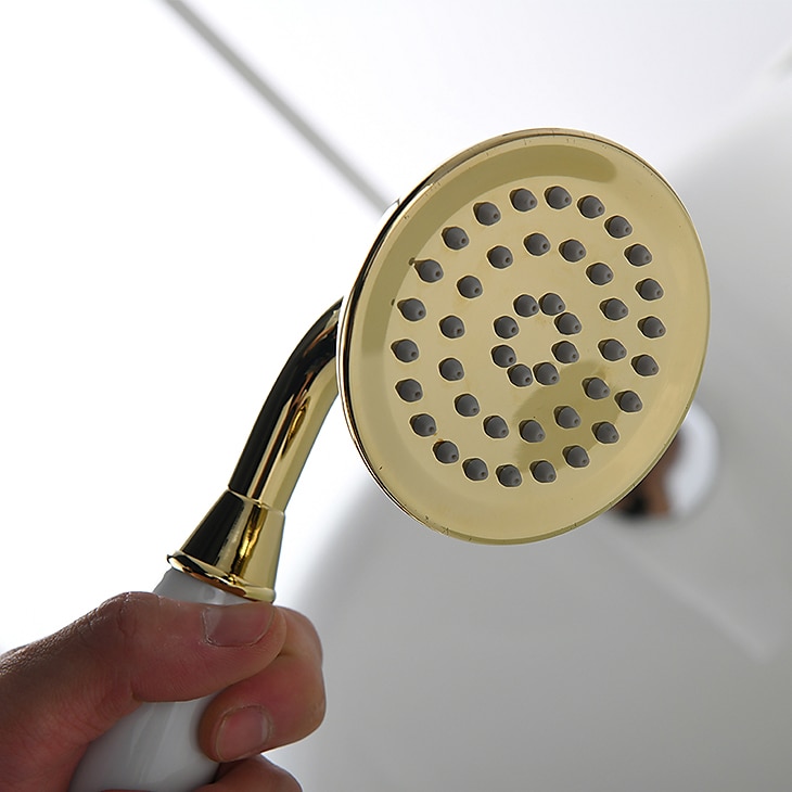 Badkraan - Retro vintage Galvanisch verzilveren Vrijstaand Keramische ventiel Bath Shower Mixer Taps 2026 - $845.49 –P8
