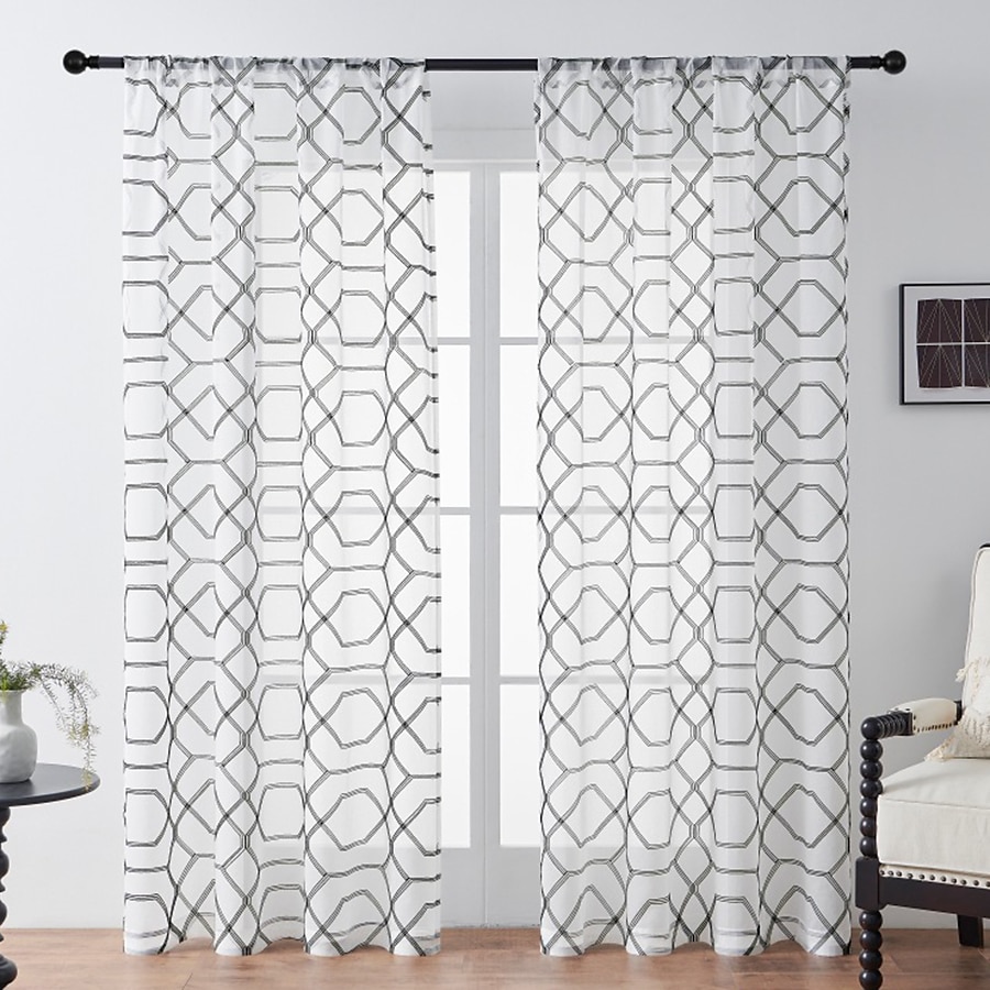 Rideau semi-transparent blanc brodé de feuilles, ensemble de rideaux à passe-tringle, panneau de fenêtre, drapé pour chambre de fille/chambre d'enfant/crèche/salon 1 panneau de 2025 ? $18.49 –P13
