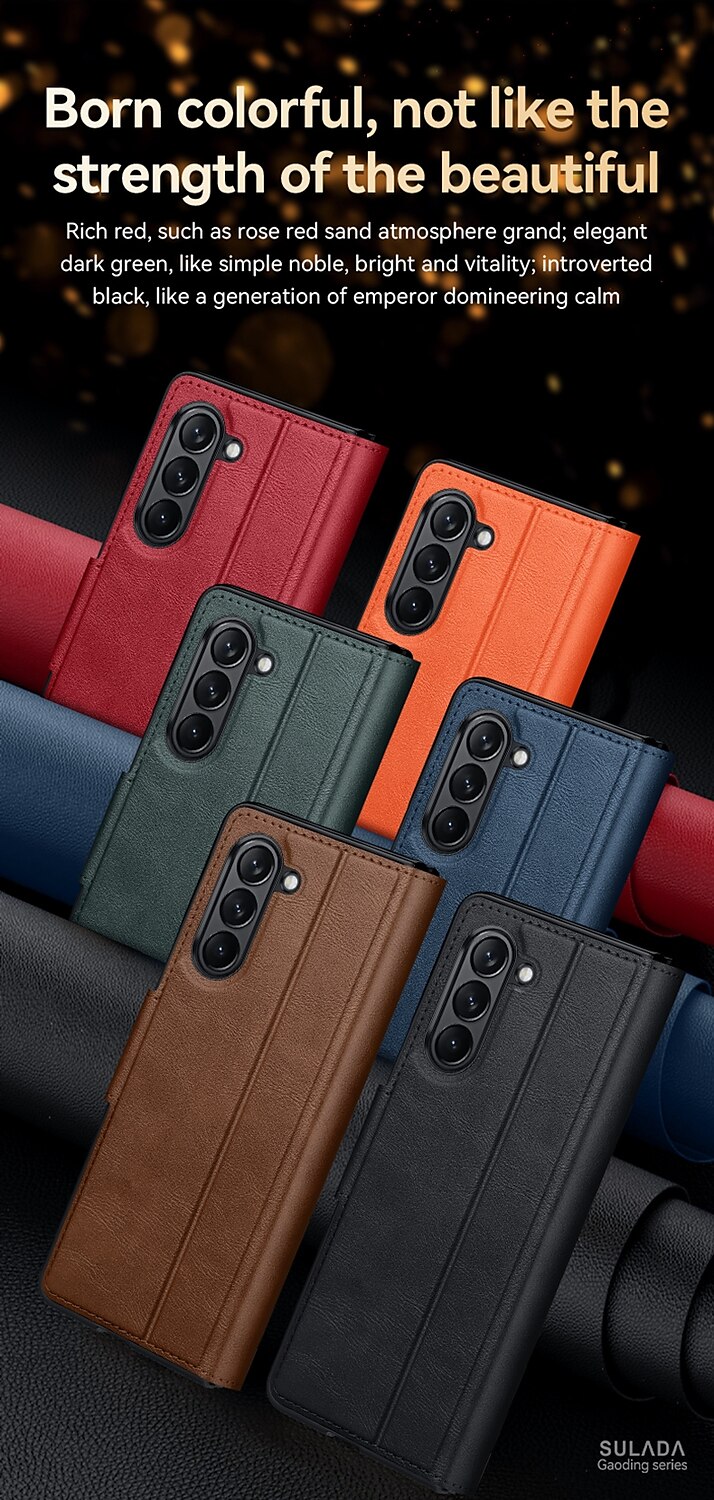 Phone Case For Samsung Galaxy Z Fold 6 Z Fold 5 Z Fold 4 Z Fold 3 Z Fold 2 Back Cover with Stand Holder Magnetic Shockproof Retro TPU PU Leather 2025 - $29.99 –P8