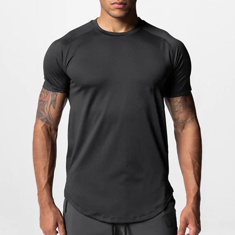 Voor heren T-shirt Fitnessshirt Basketbalshirt Atletische overhemden Strakke ronde hals Korte mouw Sport & Outdoor Vakantie Uitgaan Casual / Dagelijks Snel Drogend Zweetafvoerend Ademend Zacht Effen 2025 - $16.49 –P6