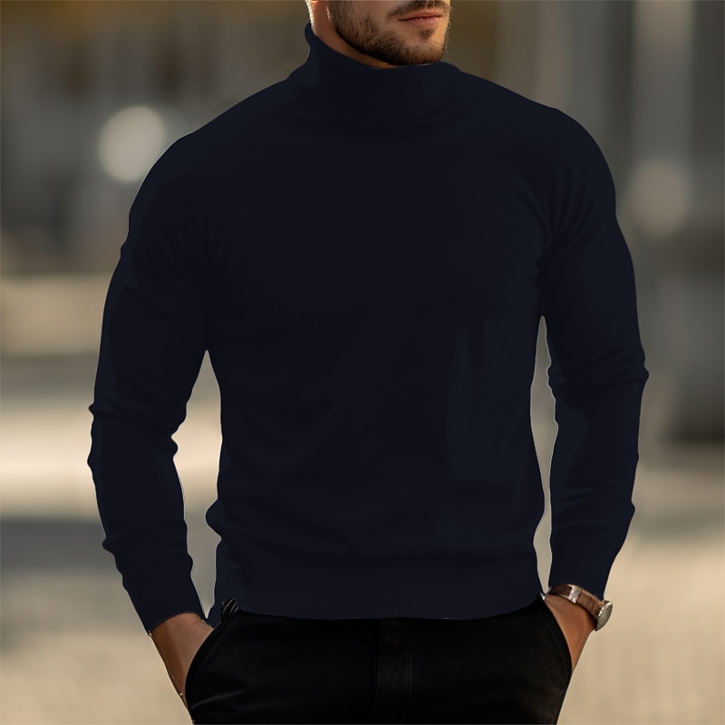 Per uomo Maglione di Natale Maglioni di Natale Dolcevita Maglione per le feste Maglione A Coste Maglia Top Regolari Lavorato a maglia Base Semplice Dolcevita Tenere al Caldo Moderno Contemporaneo del 2026 a $20.99 –P10