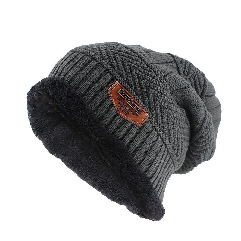 Herren Beanie Mütze Grau Baumwolle Reise Skullies & Beanies Outdoor Urlaub Glatt Windundurchlässig Warm 2025 - $8.99 –P1