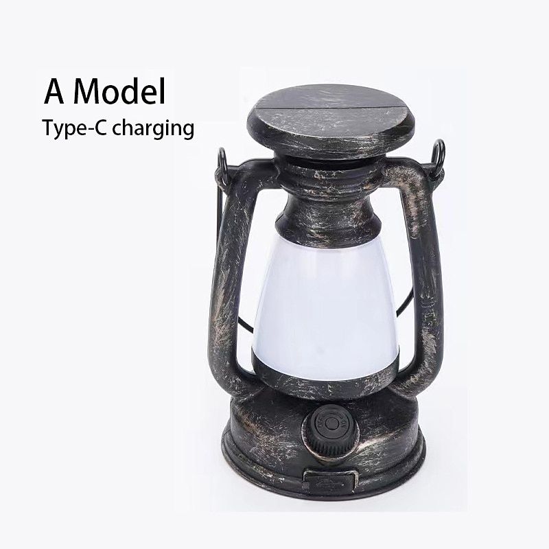 Retro Horse Lantern 3-Color LED Light Stepless Dimming Hanging Solar Rechargeable Outdoor Camping Light 2025 - $8.49 –P12