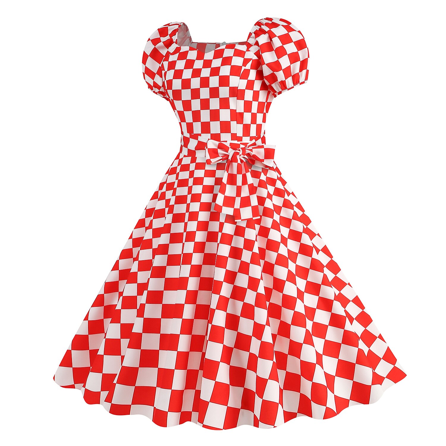 Retró 1950-es A-Line ruha Swing ruha Flare ruha Pöttyös Rács / kockás Női Lány Álarcos mulatság Buli / Este Lánybúcsú Felnőttek Ruha Hazatérő ruhák 2025 - $26.99 –P7