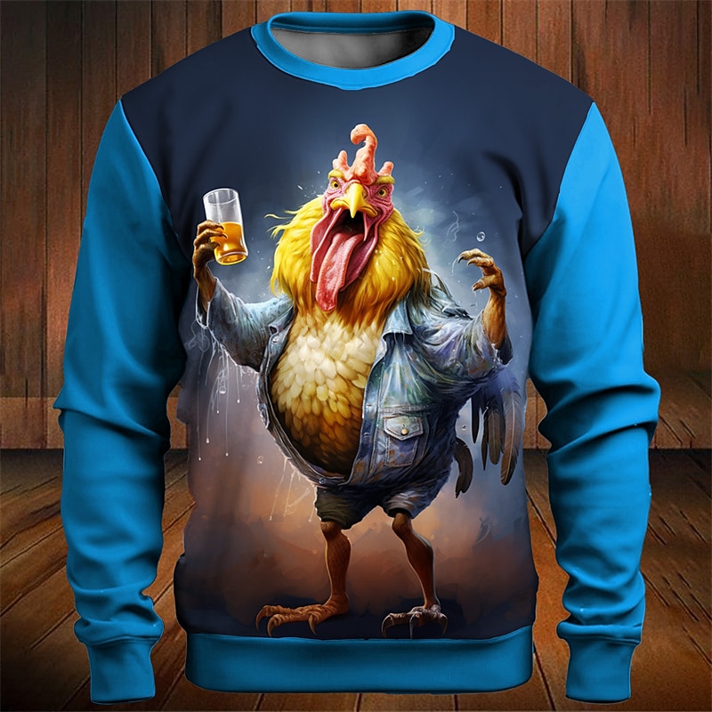 Per uomo Grafico Gallo Divertente Felpe Felpa da golf Manica Lunga Felpa Girocollo Moda Quotidiano Casual Stampa 3D Vacanza Ferie Uscire Stampato Primavera & Autunno del 2026 a $30.99 –P3