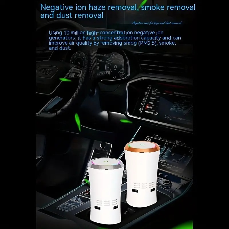 Car Negative Ion Air Purifier Air Deodorizer Small Office Home Odor Removal Deodorant Machine Negative Ion Purifier Car Air Fresheners 2025 - $24.99 –P2