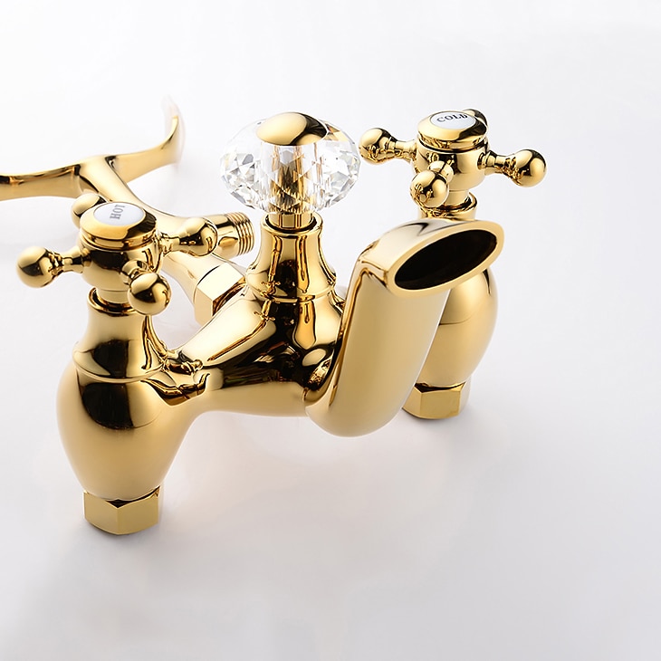 Badekarskran - Moderne Moderne galvanisert Romersk kar Keramisk Ventil Bath Shower Mixer Taps 2026 - $660.89 –P12