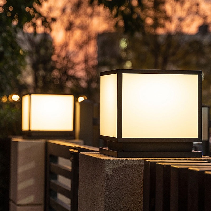 colonne lumineuse extérieure ip65 e26 colonne lumineuse en verre étanche extérieure carrée led colonne lumineuse villa cour clôture paysage colonne lumineuse colonne en aluminium lumineuse de 2025 ? $196.19 –P7