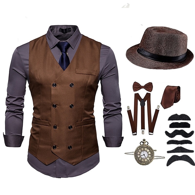 Retró Ordító 20-as évek 1920-as évek Felszerelések Öltönyök és blézerek A nagy Gatsby Úriember Jelmez Férfi Halloween Alkalmi / Napi Party / koktél Felnőttek Kalap Kötél Harisnyakötők Minden évszak 2025 - $58.99 –P6