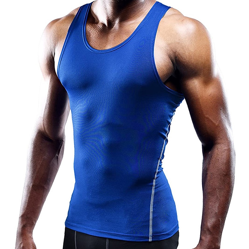 Pánské Gymnastická košile Kompresní nádrž Fitness Tank Pánské topy Tričkový Bez rukávů Sporty a outdoor Dovolená Jdeme ven Běžné / Denní Posilovna Rychleschnoucí Prodyšné Měkké Bez vzoru Černá Bílá 2025 - $12.99 –P10