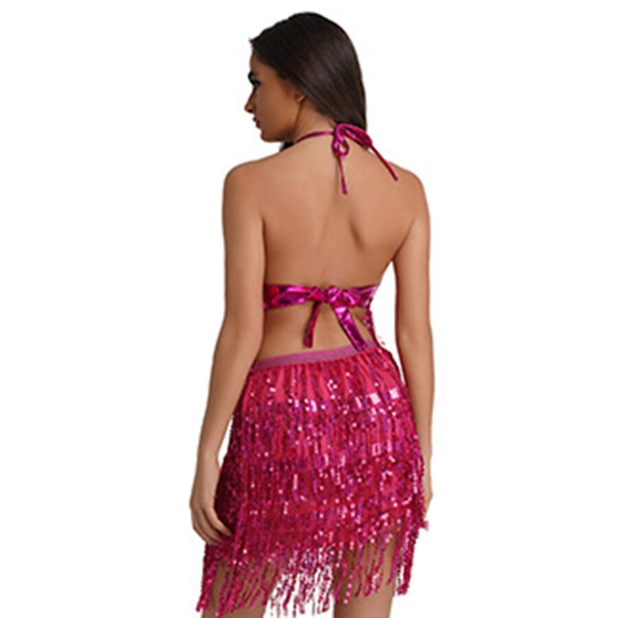 Femme Danseur Danse du ventre Danse Spectacle Costume de danse du ventre Robe de boîte de nuit Brille & Scintille Polyester Argent Bleu Clair Noir Haut Jupe de 2025 ? $37.99 –P12