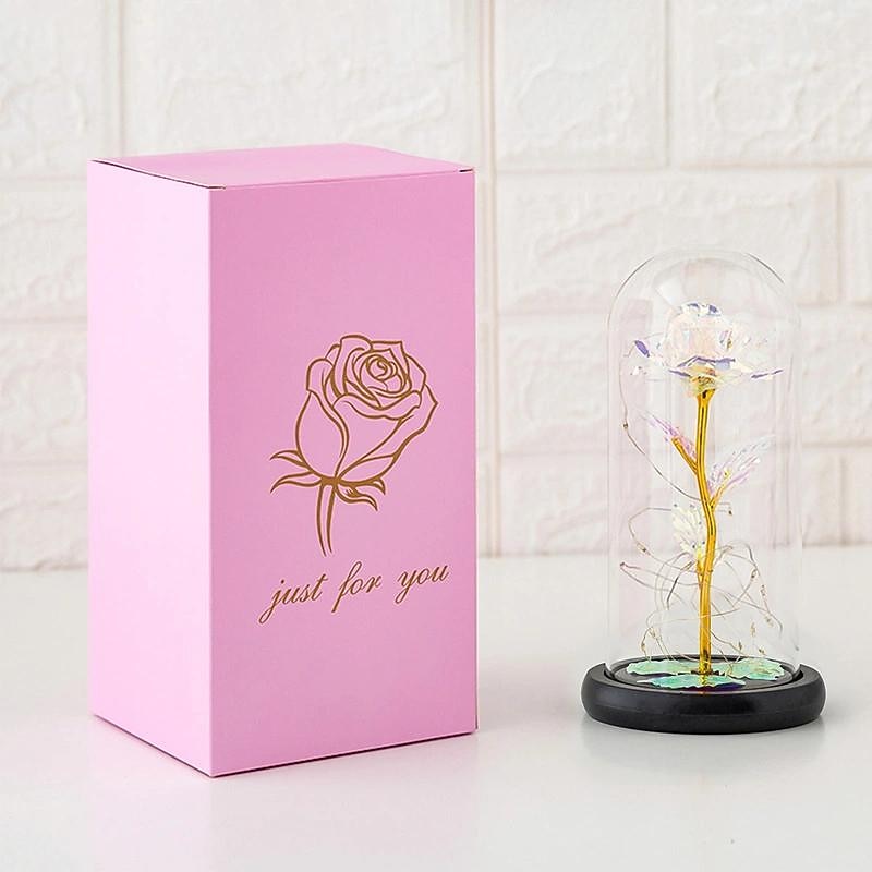 Guirlande lumineuse LED romantique en forme de rose enchantée dans un dôme en verre – cadeau parfait pour la fête des mères, les mariages, la Saint-Valentin et les anniversaires (piles non incluses). de 2025 ? $22.99 –P4