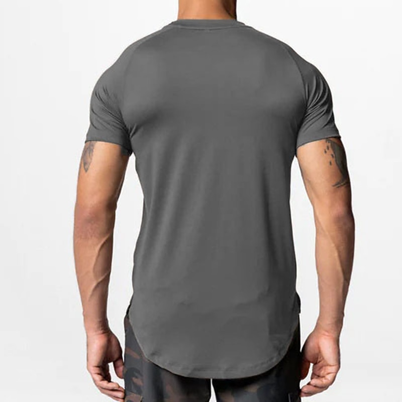 Voor heren T-shirt Fitnessshirt Basketbalshirt Atletische overhemden Strakke ronde hals Korte mouw Sport & Outdoor Vakantie Uitgaan Casual / Dagelijks Snel Drogend Zweetafvoerend Ademend Zacht Effen 2025 - $16.49 –P12