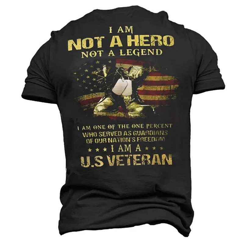 Mens US Veteran Graphic T-Shirt - Not A Hero Not A Legend, Guardian of Freedom, Patriotic Short Sleeve Tee 2026 - $17.49 –P3