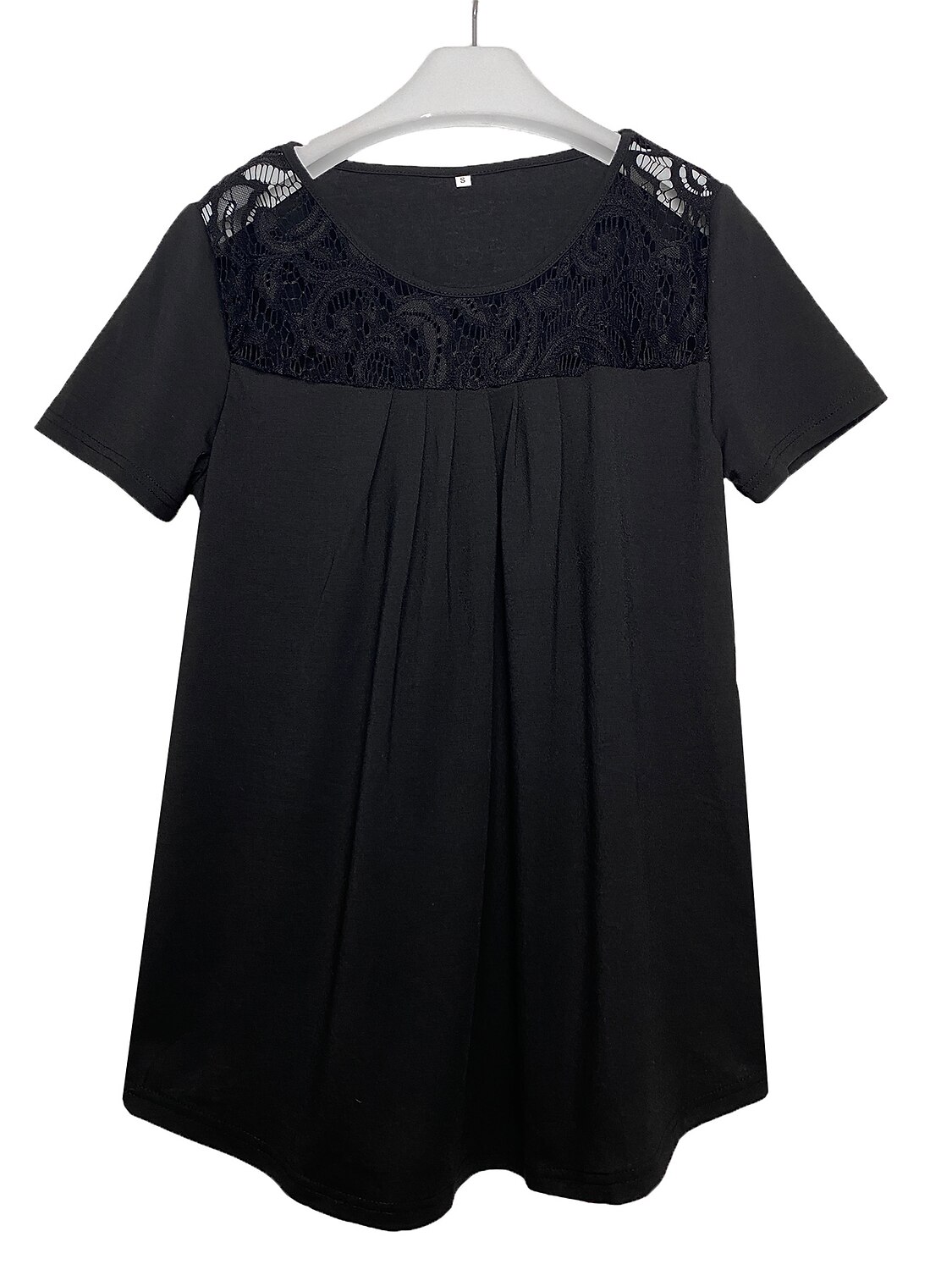 Ing Csipke ing Blúz Fehér csipke ing Női Fekete Fehér Arcpír rózsaszín Tömör szín Csipke Utca Napi Divat Kerek S 2025 - $21.99 –P10