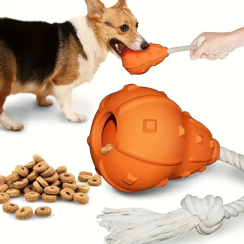 1pc Pumpkin Design Dog Toys For Aggressive Chewers Puppy Chew Toys For Teething Durable Natural Rubber And Rope Dog Interactive Training Toy 2025 - $19.99 –P1